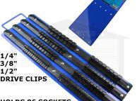 main image for ad US PRO Tools Socket Rail Tray holds 86 Sockets, 1/4" 3/8" 1/2" drive clips 6741