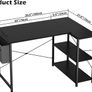 NEW SALE | L Shaped Desk 100CM Computer Desk Study Office Desk Gaming Desk Writing Table With Bookshelf Reversible Corner Desk For Home Office Studio Workstation Image 4