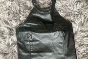 Leather look top