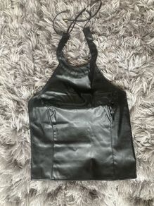 Leather look top