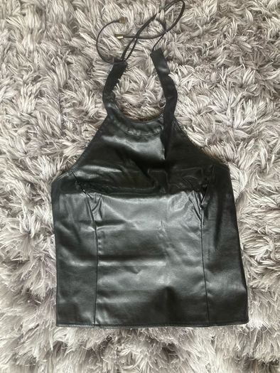 Leather look top