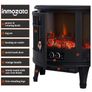 Electric Fire Stove Heater with Realistic LED Log Fire Flame Effect, Adjustable Thermostat, Flame Dimmer, Overheat Protection, 1800W Image 3