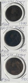 1900 Queen Victoria Penny Coins x 3