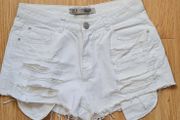 White denim shorts