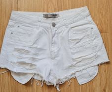 White denim shorts
