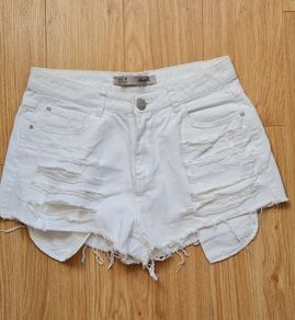 White denim shorts