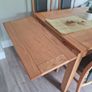 kitchen wooden table extendable in VGC with leather chairs Image 6