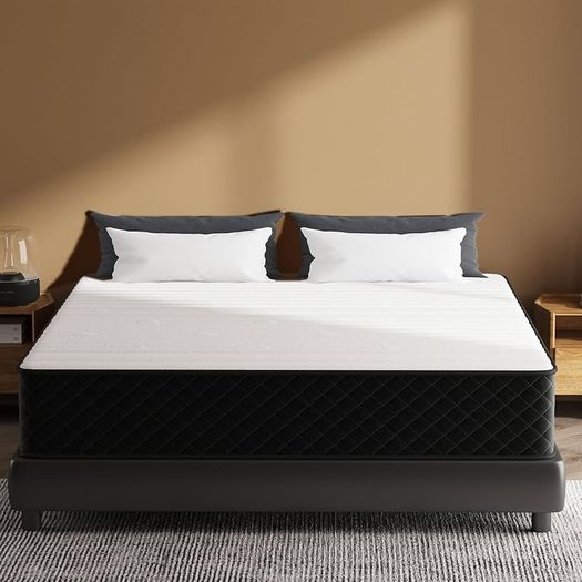 Double Mattress, 10 Inch Hybrid Mattress Double with Breathable Foam and Individually Pocket Spring, Memory Foam Mattresses for Back Pain Relief, Medium Firm Mattresses in a Box, 135x190x25cm