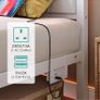 3FT Single Bed Frame with Storage Headboard, White Metal Platform Upholstered Bed frame USB Charging Station,Heavy Duty Metal Bed with LED Lights,Easy Assembly Image 5