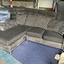 grey/black corner sofa with scatter cushions Image 5
