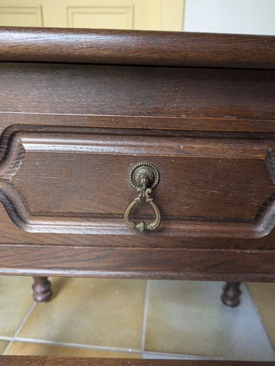 Antique wood bedside locker