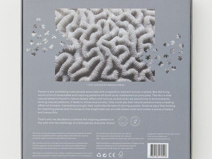 Printworks 500 Piece The Curves of Brain Coral Jigsaw Puzzle New