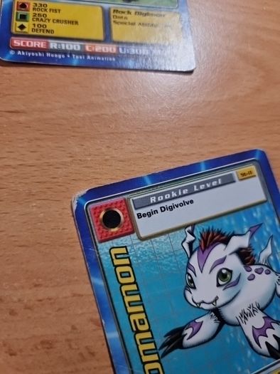 12 Rookie level Digimon cards. 1999