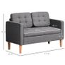 Modern Loveseat Sofa Button-Tufted Fabric Couch with Storage Chest Wood Legs (FREE POSTAGE) Image 3