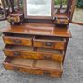Antique Victorian Walnut Mirrored Vanity Dresser Image 8