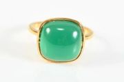 Green onyx ring gold plated on sterling silver