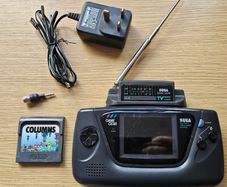 Sega Game Gear TV adapter and Tetris Columns