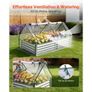 Raised Garden Bed with Cover, 1800 x 900 x 300 mm, Rectangular Galvanized Metal Planter Box Outdoor, with PE Greenhouse Cover & Gloves, Rustproof Alu-Zinc, for Growing Flowers Vegetables, Silver Image 5