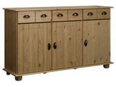 Sideboard 134x39x79.5 cm Solid Pine Wood