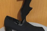NEXT Black Fabric Court Shoes 41 Block Heel