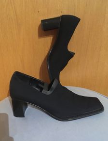 NEXT Black Fabric Court Shoes 41 Block Heel