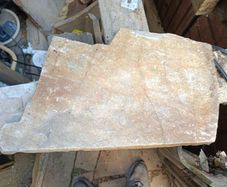 orangey stone paving, small batch