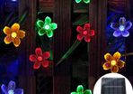 Solar String Lights Garden, 23ft 8 Modes 50 LED Blossom Solar Powered Fairy Lights Waterproof Outdoor Flower String Lights for Patio, Yard, Tree, Home, Lawn, Wedding, Party Decorations (Multi Colour)