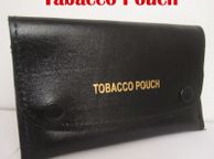 main image for ad Black Genuine Leather Tabacco Pouch with flap over closure and paper holder