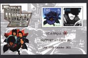 2021 Ireland Stampa Support Stampa 2021 Souvenir on Think Lizzy Commemorative Stamps Miniature Sheet Overprinted for Stampa Mint Never Hinged (MNH)