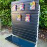Black Shop Display Shelving Stand - Slat Wall With 30 Hooks Image 3