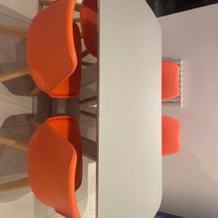 Kitchen Chairs vibrant orange colour x 8