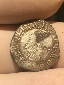 Elizabeth I Halfgroat Silver Two pellets