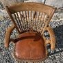 Edwardian Arts and Crafts Oak Armchair. Image 6