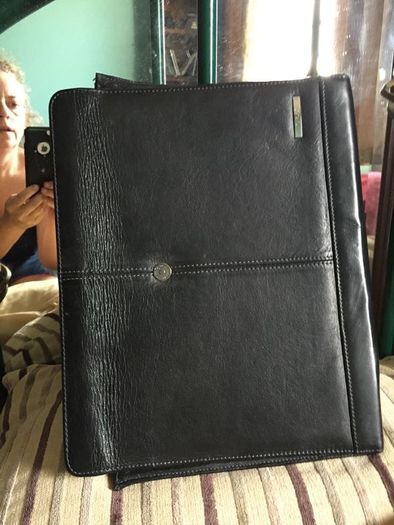Real black leather pc cover