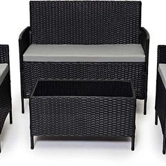 4-Piece Rattan Garden Chair Furniture Set