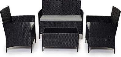 4-Piece Rattan Garden Chair Furniture Set
