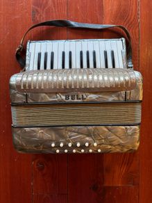 Vintage Bell 25 Key, 12 Bass Piano Accordion With Grey Pearloid Finish