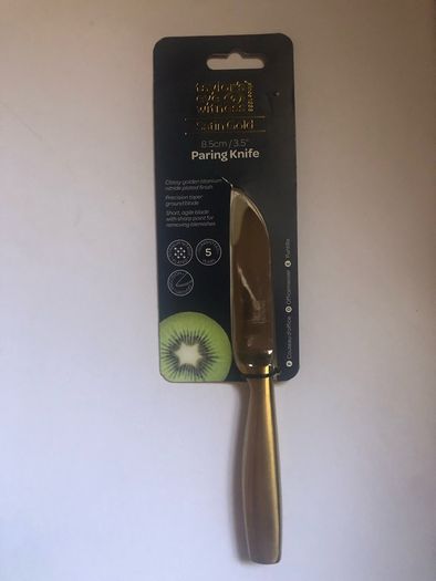 Knife satin gold 8,5 cm 3,5 "brand new