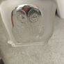 Vintage Owl Crystal Paperweight 70s Mid Century Glass Image 5