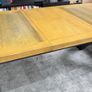 Heavy Oak Rustic Charcoal Extending Oak Dining Table Ex Display Image 4
