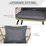 3 Piece Rattan Garden Furniture Set - Includes Cushions, Outdoor Conservatory Dining Set with 2 Chairs and Glass Coffee Table, Brown Image 6