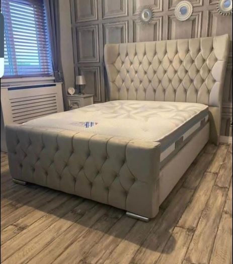 Double & King Size Bed Frame With Mattress Opt