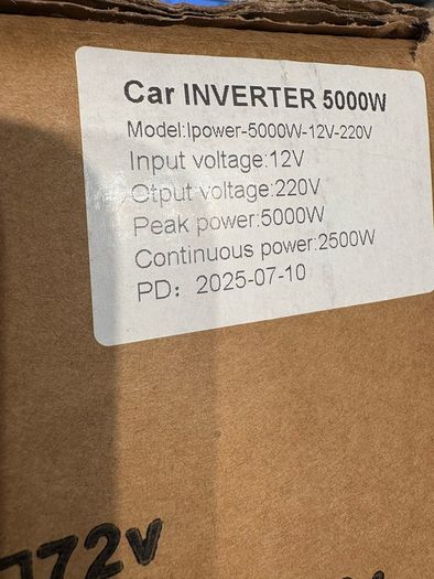 Power inverter 12v 5000w power pure sine continues 2500w
