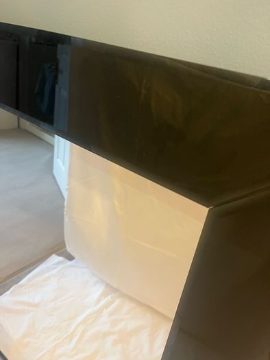 Black Glass framed Mirror