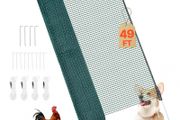 Temporary Fence with Posts, 0.9 x 15m Plastic Mesh Fencing,Garden Safety Fences Netting with Double-Spike Stakes &amp; Guy Ropes