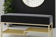 Ashton Modern Upholstered Bench with Shoe Rack