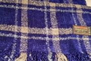 New scarf royal blue and grey mohair/acrylic/wool
