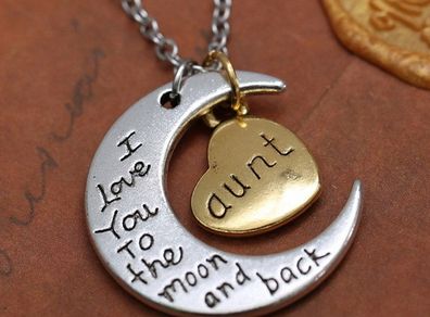"I Love You To The Moon And Back - Aunt" Pendant
