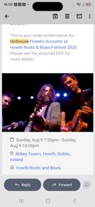 Hothouse flowers 2 tickets