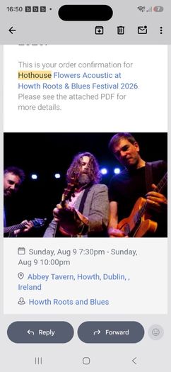 Hothouse flowers 2 tickets